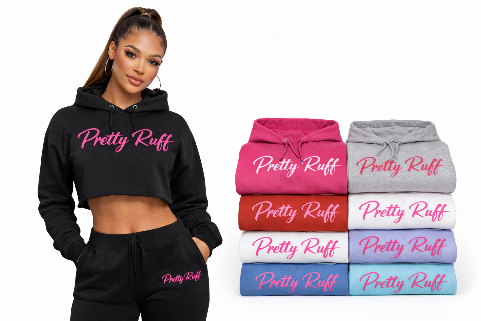 CROP HOODIE SET